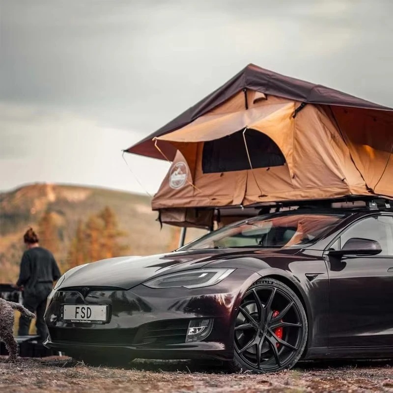 High Quality Four-Season Waterproof Car Roof Top Tent for 2-3 People Fabric with Ladder Accessory for Outdoor Camping